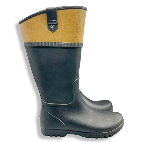 Sperry Nellie Kate Rain Boots Women Black 8 Winter Rubber Outdoor Waterproof - Picture 4 of 10